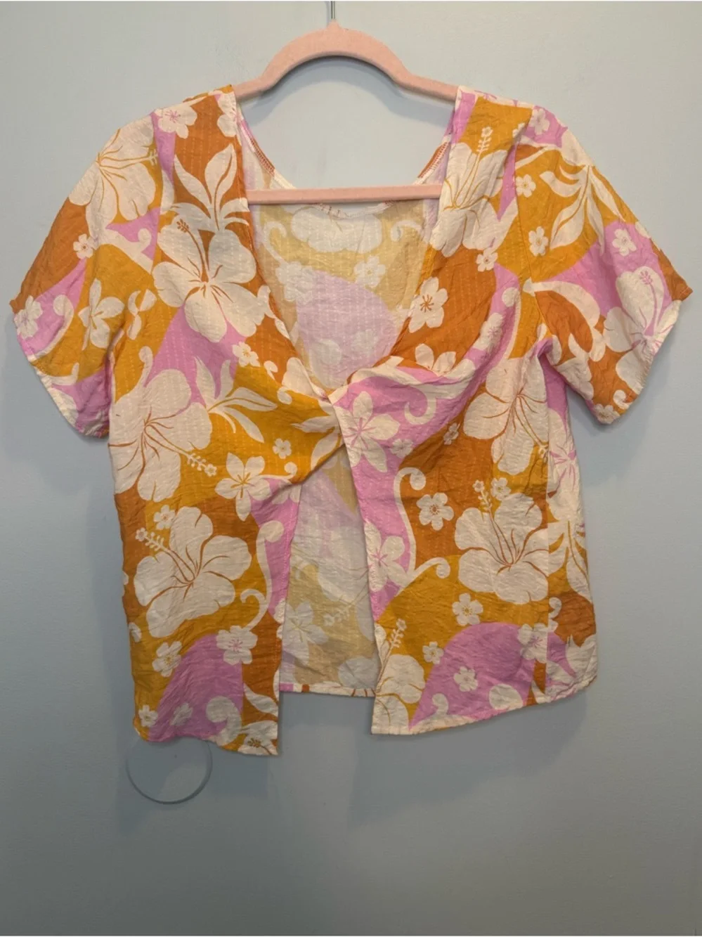 Lili Sidonio by Molly Bracken Tropical Twist Back Large Boho Summer Blouse - Picture 3 of 7